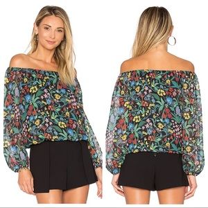 Alice + olivia Alta Peasant Top floral size XS